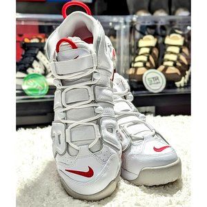 Nike Air More Uptempo 96 White University Red Grey Fog DX8965-10 Men Size 13